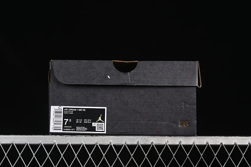 All categories Air Jordan Jordan series basketball shoes Air Jordan 1 Mid Air Jordan 1 Mid AJ1 Joe 1 black and yellow mid-top cultural and casual sneakers HJ6654-071